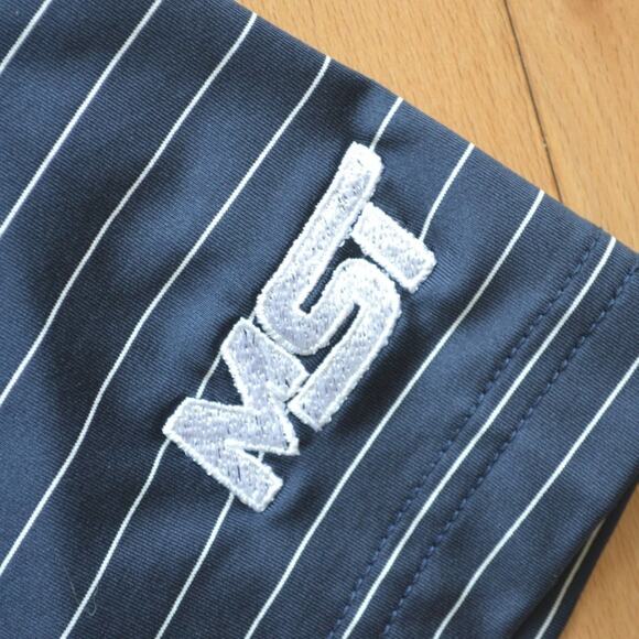 FootJoy Golf Polo Size L Short Sleeve Navy Blue White Stripes - Picture 4 of 6